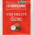 Thé fruité Coco Vanille, white stripe on flap, semi-glossy