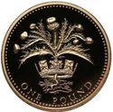 1 Pound (25th Anniversary of Decimal £1s, Thistle and Royal Diadem - Gold)