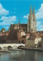 Regensburg, Stone Bridge with Tower and St. Peter's Cathedral