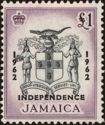 Arms of Jamaica - overprinted