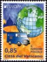 Mail truck and globe