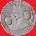 GPO (stamped on a 10 cents George coin)