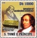 Briefmarke:-Blaise-Pascal-(1623-1663),-Inventor-of-Mechanical-Calculator-(São-Tomé-und-Príncipe)