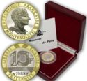 10 Francs (Tricentenaire de la naissance de Montesquieu (1689-1989). Silver - Gold)