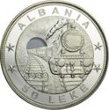 50 Lekë (42nd Anniversary First Railroad - With Hole, Silver)
