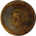 5 Centimes (Bone. No date)