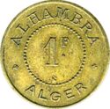 1 Franc (Alhambra - Alger. No date)