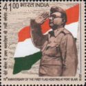 Subhas Chandra Bose Saluting Indian Flag