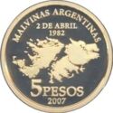 5 Pesos (25th Anniversary Malvinas Islands War)