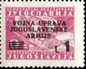 Yugoslavia Stamp Overprint "VOJNA ... ARMIJE" 1L on 9 Din.
