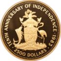 2,500 Dollars (10th Anniversary of Independence)