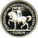 20 Cents (Victoria and Melbourne Centenary Florin 1934 - Masterpiece in Silver)