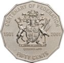 50 Cents (Centenairy of the Federation of Australia Queensland) 