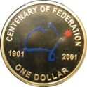 1 Dollar (100th Federation of Australia. Multicolor logo)