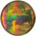 1 Dollar (Multicolor holographic five kangaroos)