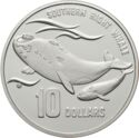 10 Dollars (Endangered Species - Southern right whale. Piedfort)