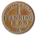 1 Pfennig (1/360 Thaler - A, B or C)