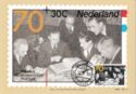 Photo from 1949 at a meeting of a stamp club