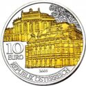 10 Euro (Reopening of the Burg Theater and Opera. Gilded)