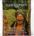 I am Woman, white stripe under flap, glossy