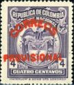 Coat of Arms of Colombia Overprinted