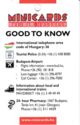 Minicards Budapest - Useful Numbers / Good To Know