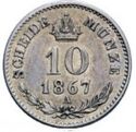 10 Kreuzer (Decimalized, 1857-1892)