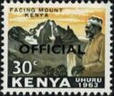 Jomo Kenyatta in front of Mount Kenya