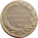 1 Kreuzer ("Ein" - N-B, S & W)