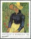 "Young Peasant Woman with Straw Hat ..." - Overprinted