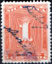 Postal Tax Stamp with control mark overprinted in blue