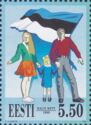 Family and Estonian Flag