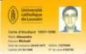 Carte d'étudiant 1997-1998