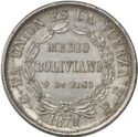 50 Centavos (Medio Boliviano. without "50 Cents" and weight)