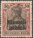 Germania, overprint Memel-Area