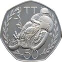 50 Pence (Tourist Trophy Motorcycle Races - Silver)