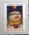 Seasons Greetings Lung Association Snowman Yellow Scarf
