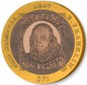 75 Dollars (First Stamp U.S.A. 160 th Anni. Benjamin Franklin)