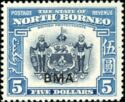 Arms of the British North Borneo Company - overprinted