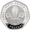 50 Pence (50th Anniversary of Scouting - Silver edition)