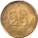 25 Centimes (Palace Token. No date)