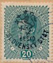 Austria Stamps Overprinted "ČESKO-SLOVENSKÝ STÁT" and Lion