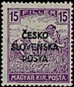 Hungarian Reaper Stamp overprinted ČESKO SLOVENSKÁ POŠTA