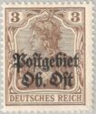 "Germania" overprinted Postgebiet Ob. Ost