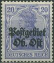 "Germania" overprinted Postgebiet Ob. Ost