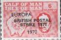 Bristish Postal Strike Overprint on Calf of Man Europa