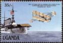 Curtis biplane and USS Pennsylvania,