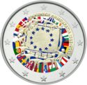 2 Euro (30th Anniversary of the Flag of Europe. Coloured 4)