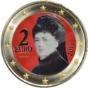 2 Euro (Peace prize winner Bertha von Suttner. Coloured 2)