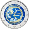 2 Euro (10th Ann. of the Economic Monetary Union. Coloured)